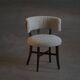 A modern Danish elegant low-back chair, reupholstered in lambswool, 1940s.