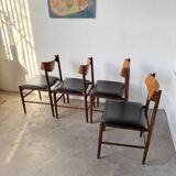 Set of 4 Italian chairs by Gianfranco Frattini.