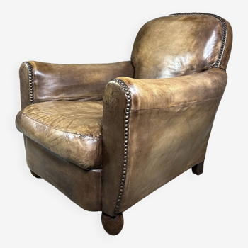 Fauteuil Club en cuir 1950'S