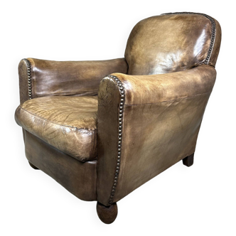 Fauteuil Club en cuir 1950'S