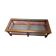 Coffee table in wood, glass and rattan