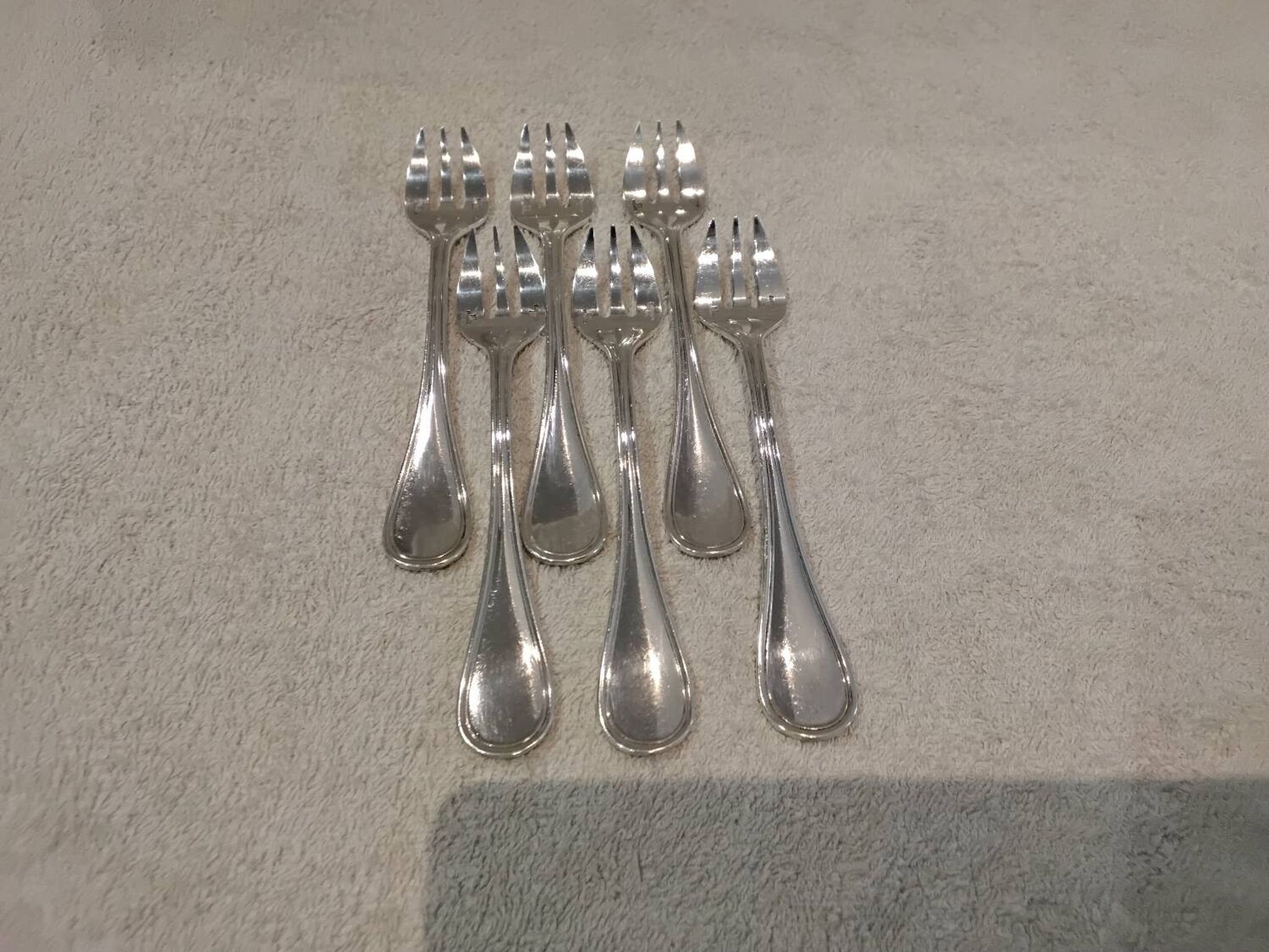 6 silver-plated oyster forks by Christofle, Albi pattern