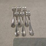 6 silver-plated oyster forks by Christofle, Albi pattern