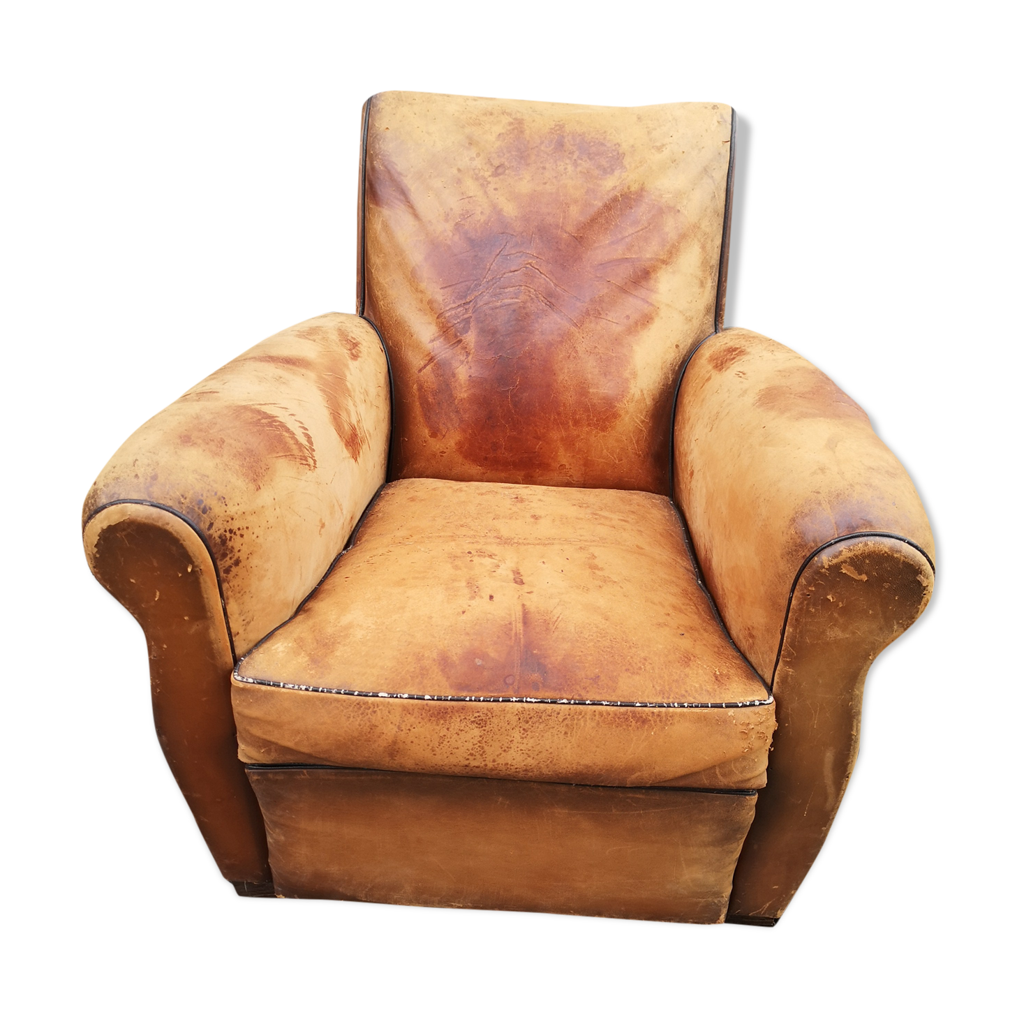 Fauteuil club cuir 1920
