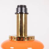 Pair of orange glass lamps. 1970s.