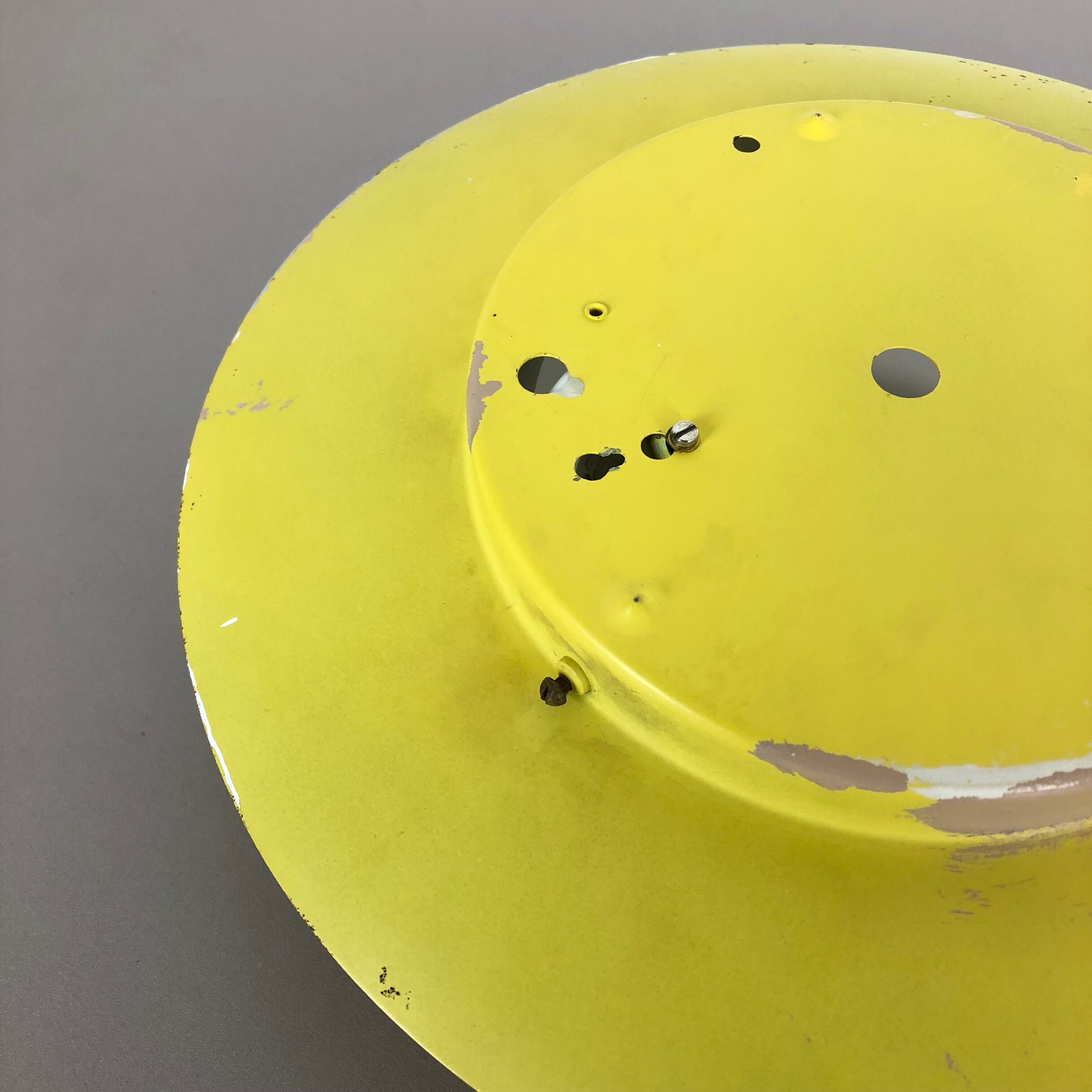 Metal opaline glass wall light, yellow, Italy, 1960s