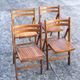 A set of 4 vintage folding wooden chairs, 1970s.