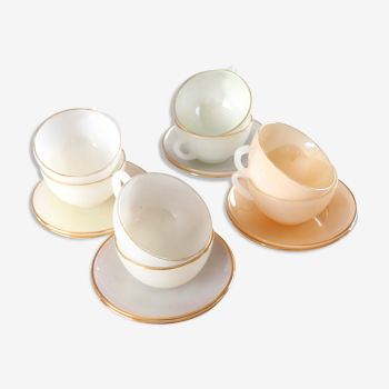 Coffee set 8 iridescent cups