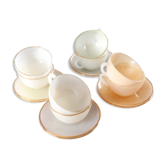 Coffee set 8 iridescent cups