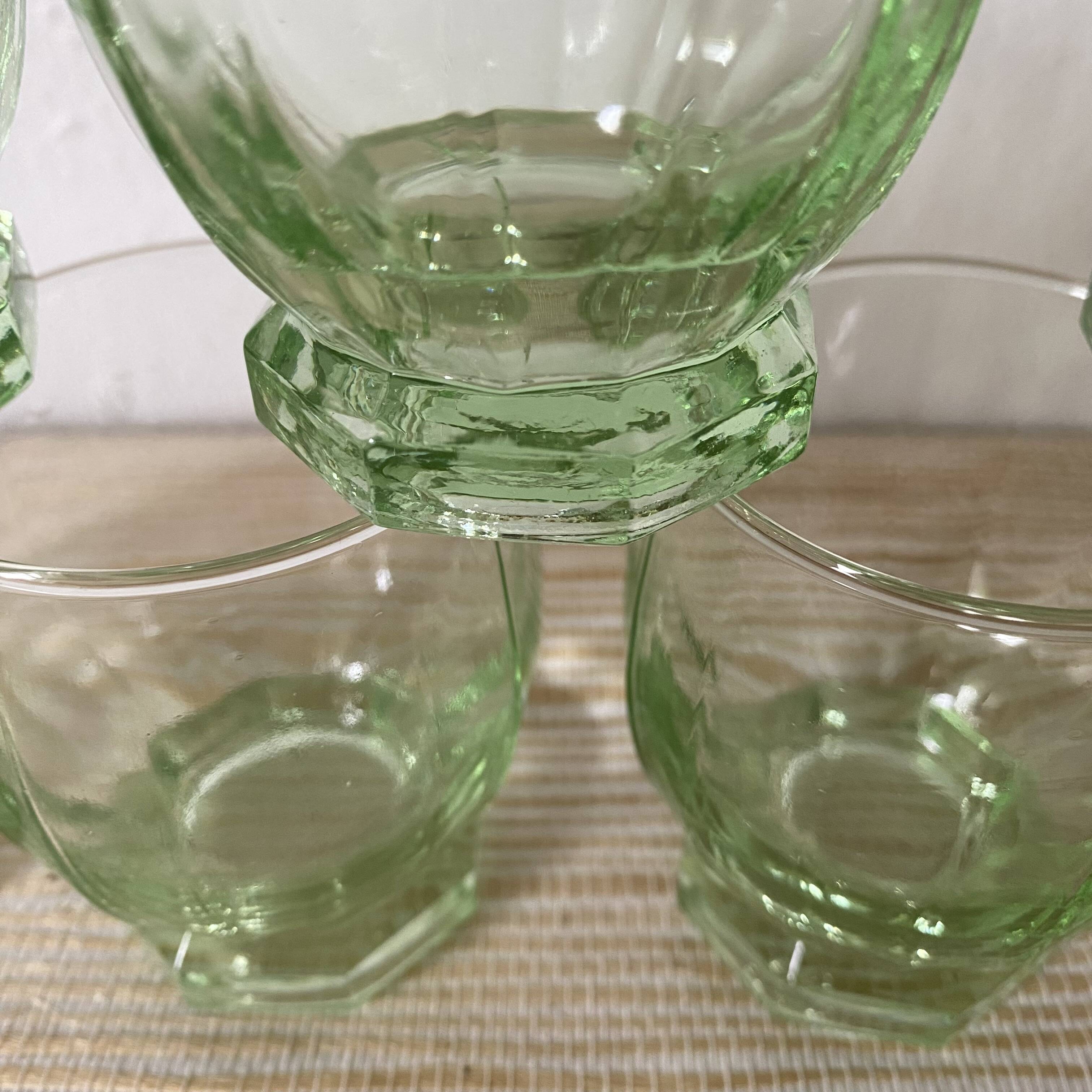 Old pistachio green glasses