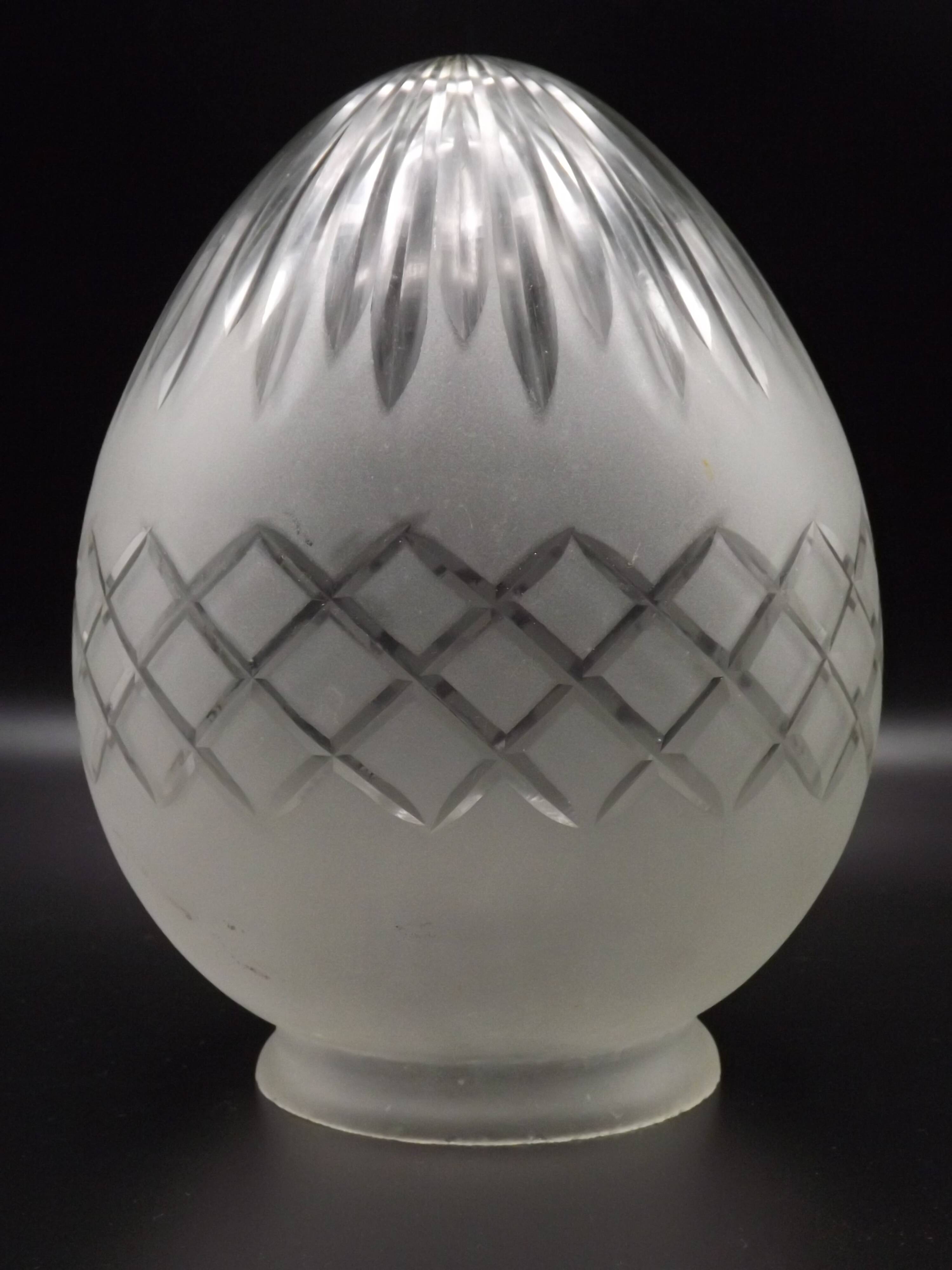 French Art Deco Opaque Cut Glass Shade • Vintage Lamp Shade Replacement