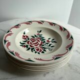 Set of 6 old soup plates from the French manufacturer LONGWY, Alsace model