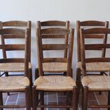 6 straw farm chairs