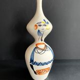 Bouteille "gin" en faïence par Roger Capron Vallauris