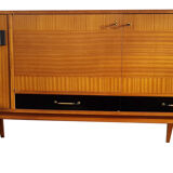 Sideboard in teck and formica black design Charles Ramos