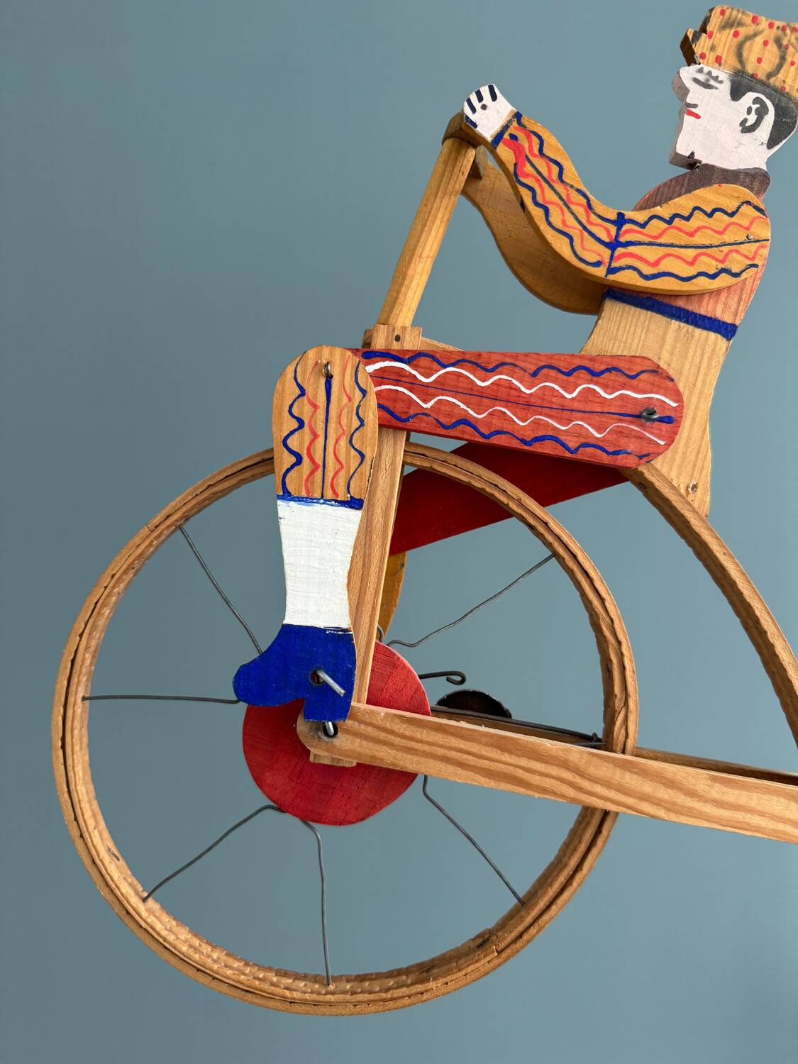 Old painted wooden push toy, circa 1930