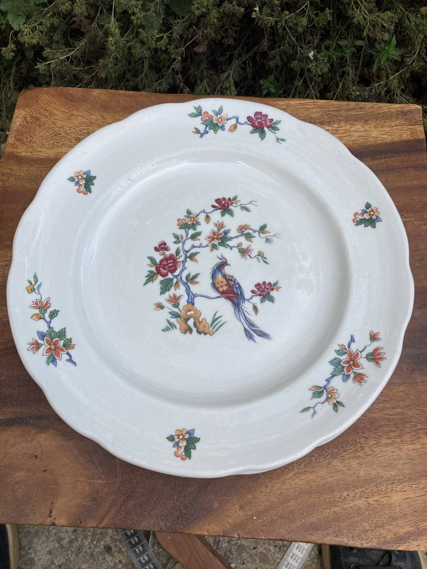 Flat plates with scalloped edges Sarreguemines bohemian chic