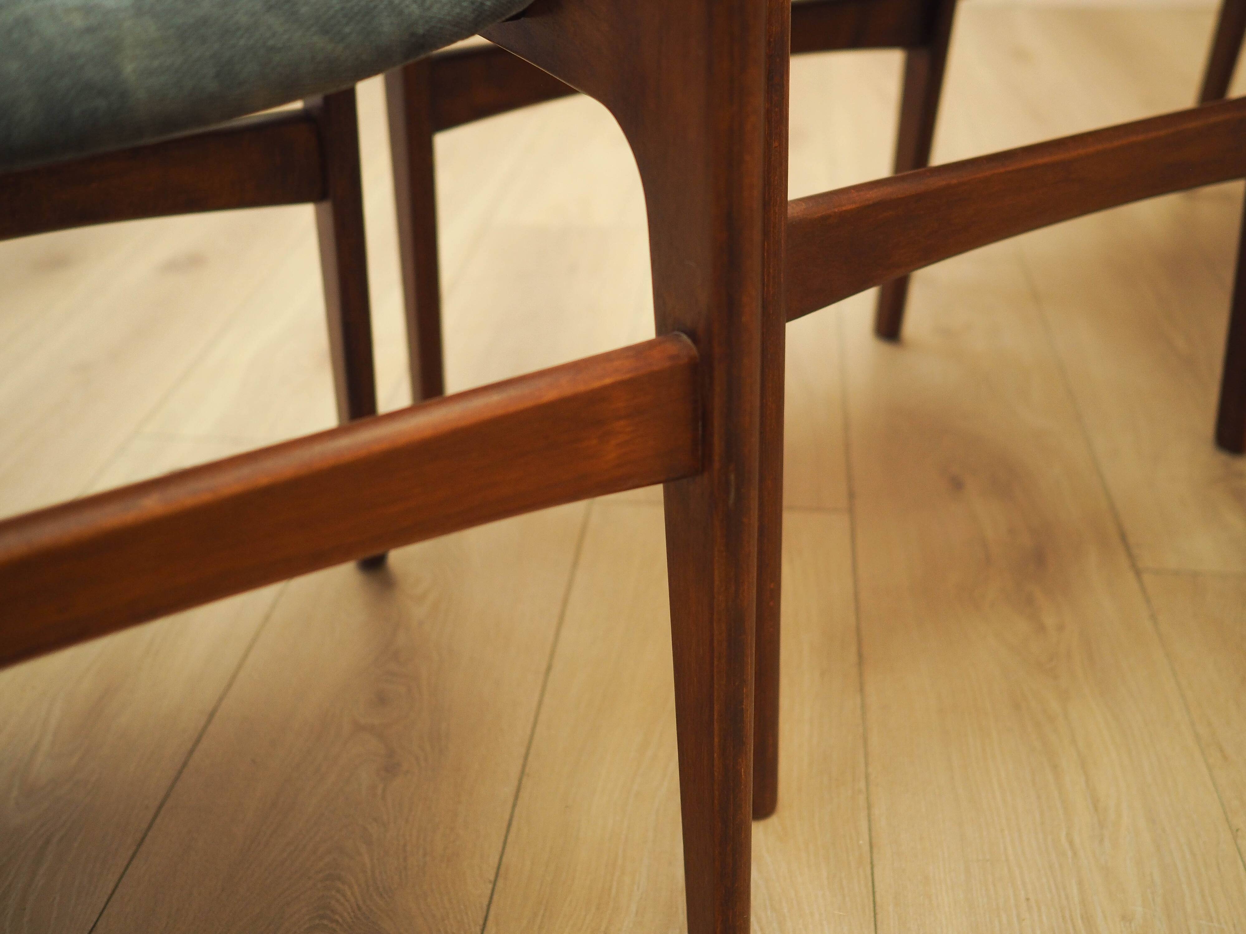 Set of four teak chairs, Danish design, 1970s, made in Denmark