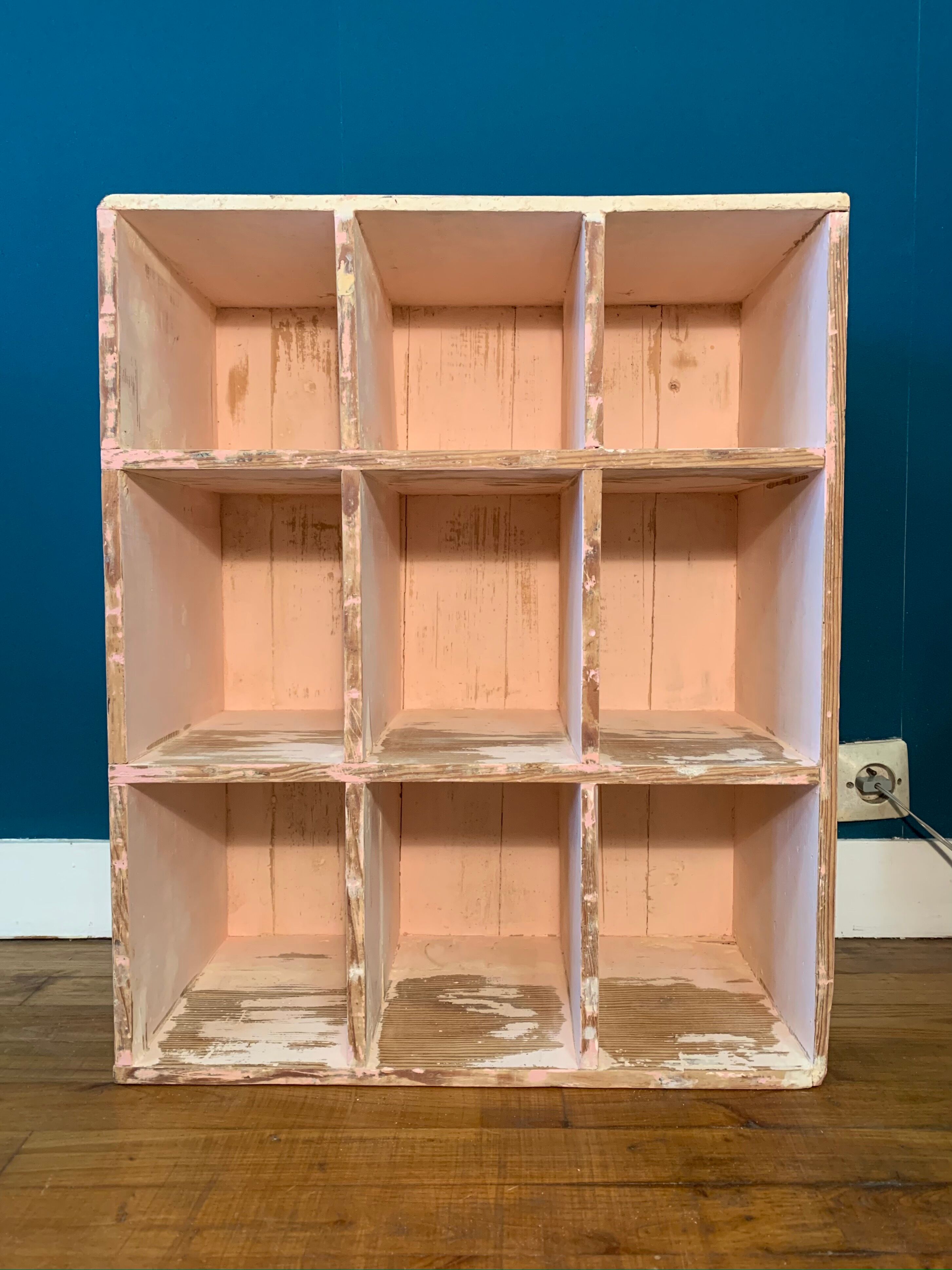 Wooden storage cabinet - 9 lockers