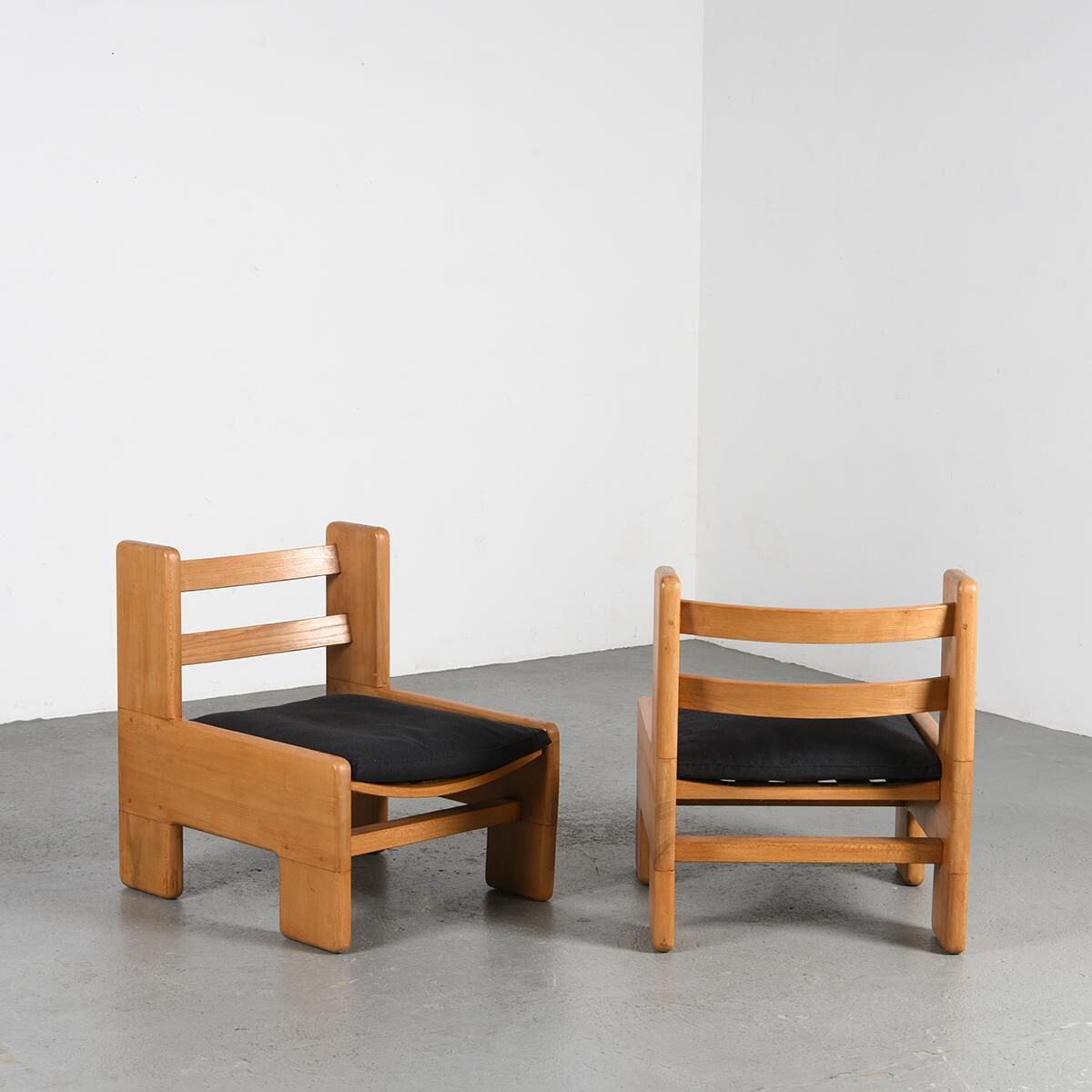 Pair of solid ash heaters, France circa 1970