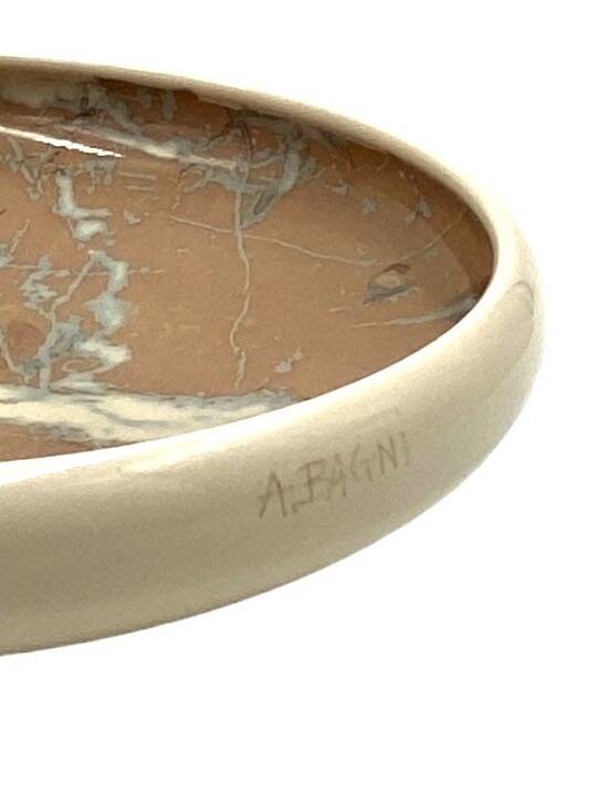 Alvino Bagni, white marbled ceramic centerpiece / vide poche, ca. 1970