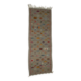 Berber wool rug woven and embroidered from the High Atlas