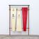 Italian wall coat rack with red cats, cream and hat rack, 1960