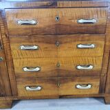 Wooden sideboard with large mirror and handles, 1940s