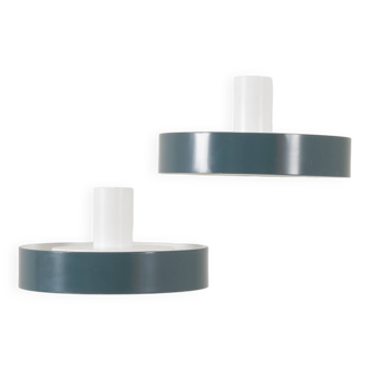 Pair of Blågård pendant light by Karen & Ebbe Clemmensen and Jørgen Bo for Fog & Mørup, Denmark, 196