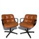 Pair of Knoll Pollock Armchairs - Vintage Camel Leather