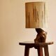 Large 1960s lamp made of olive wood.