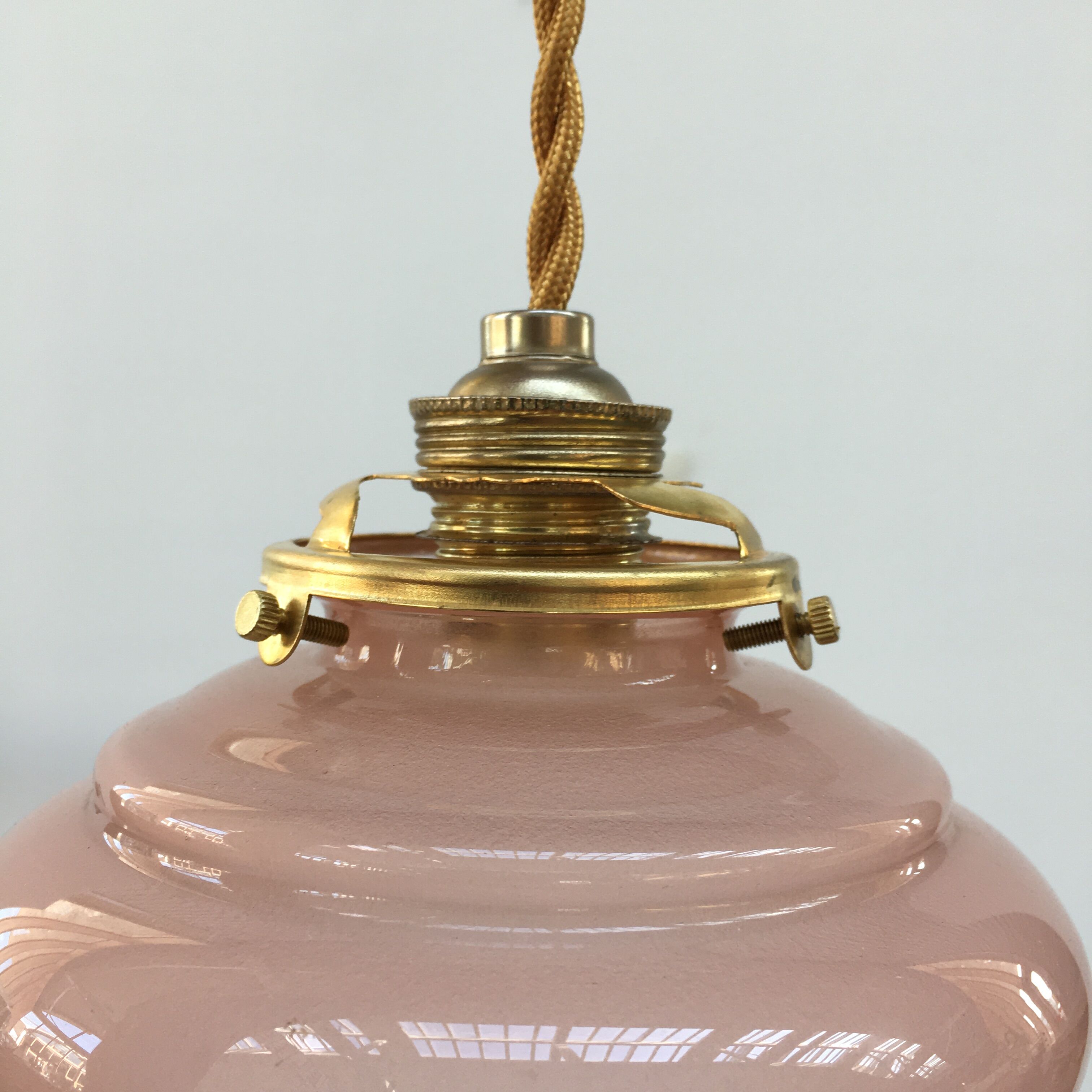 Pink glass walking lamp