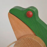 Vintage pulling frog wooden toy