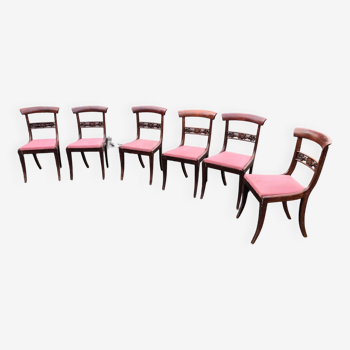 6 stamped English chairs