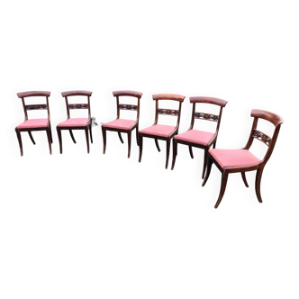 6 stamped English chairs