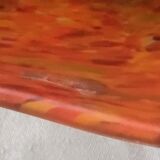 Glass paste vase signed