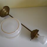 Suspension en laiton et opaline Pays Basa années 1960/1970