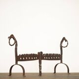 Hand-forged zoomorphic candle holders, Italy, 1950s, set of 2