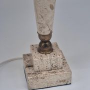 Table lamp in onyx and travertine, mid-century modern, 1970s.