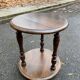 Small round vintage shelf in solid oak, circa 1900