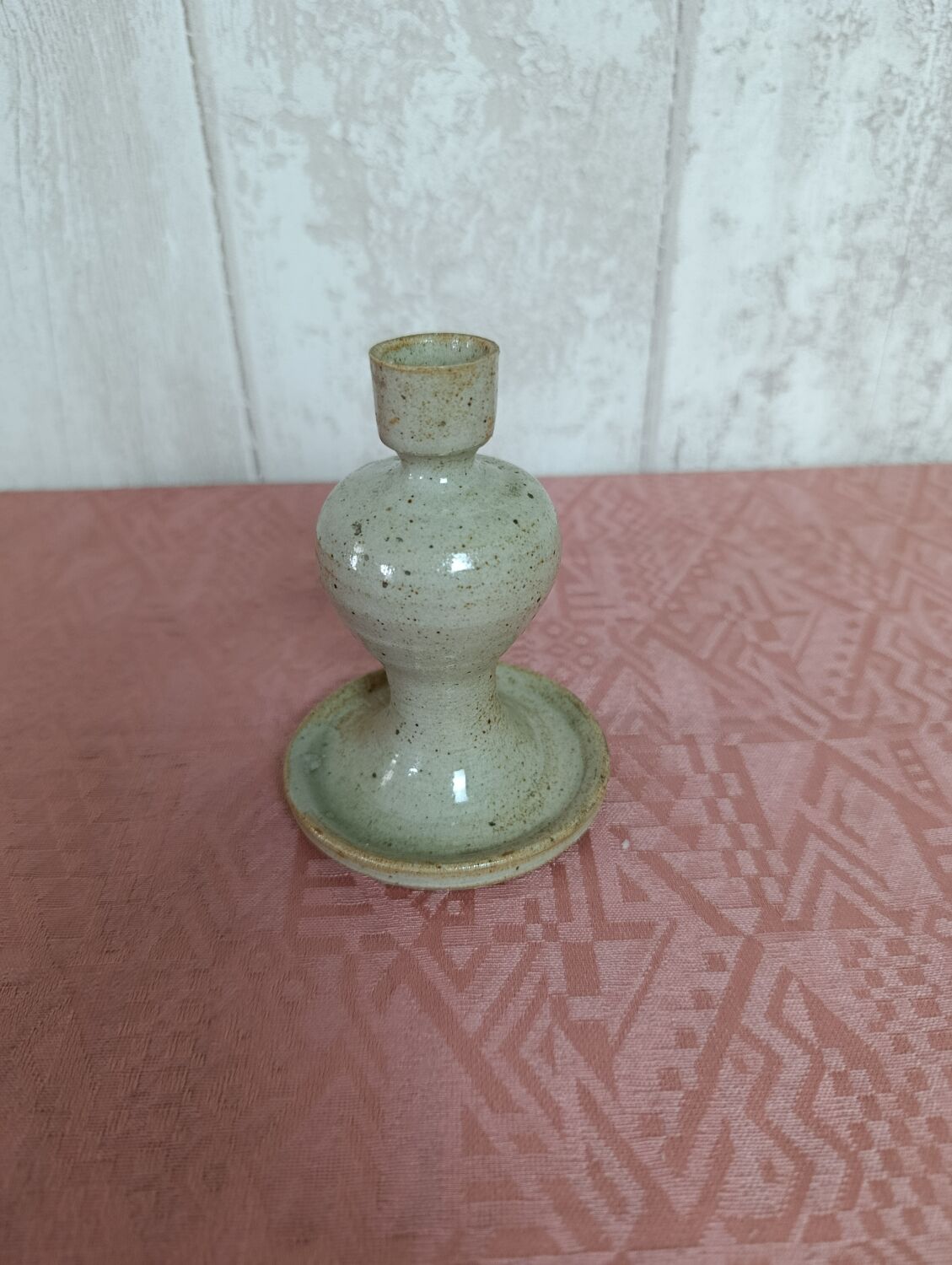 Glazed stoneware candlestick