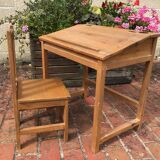 School desk with wooden chair