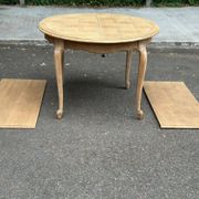 Table de repas ronde, ovale extensible en chêne poncé