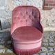 Pink velvet armchair