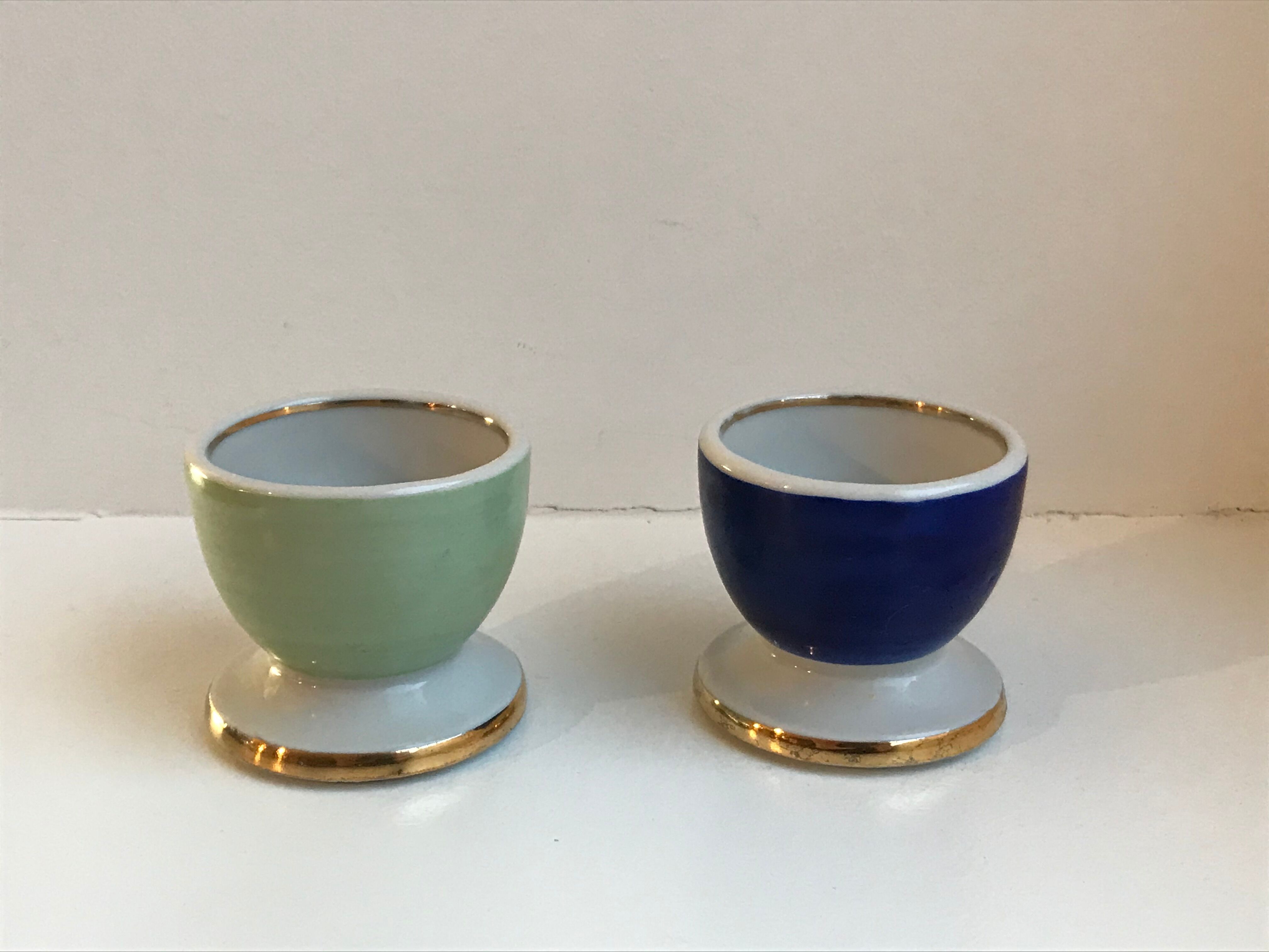 Duo de coquetiers colorés années 50
