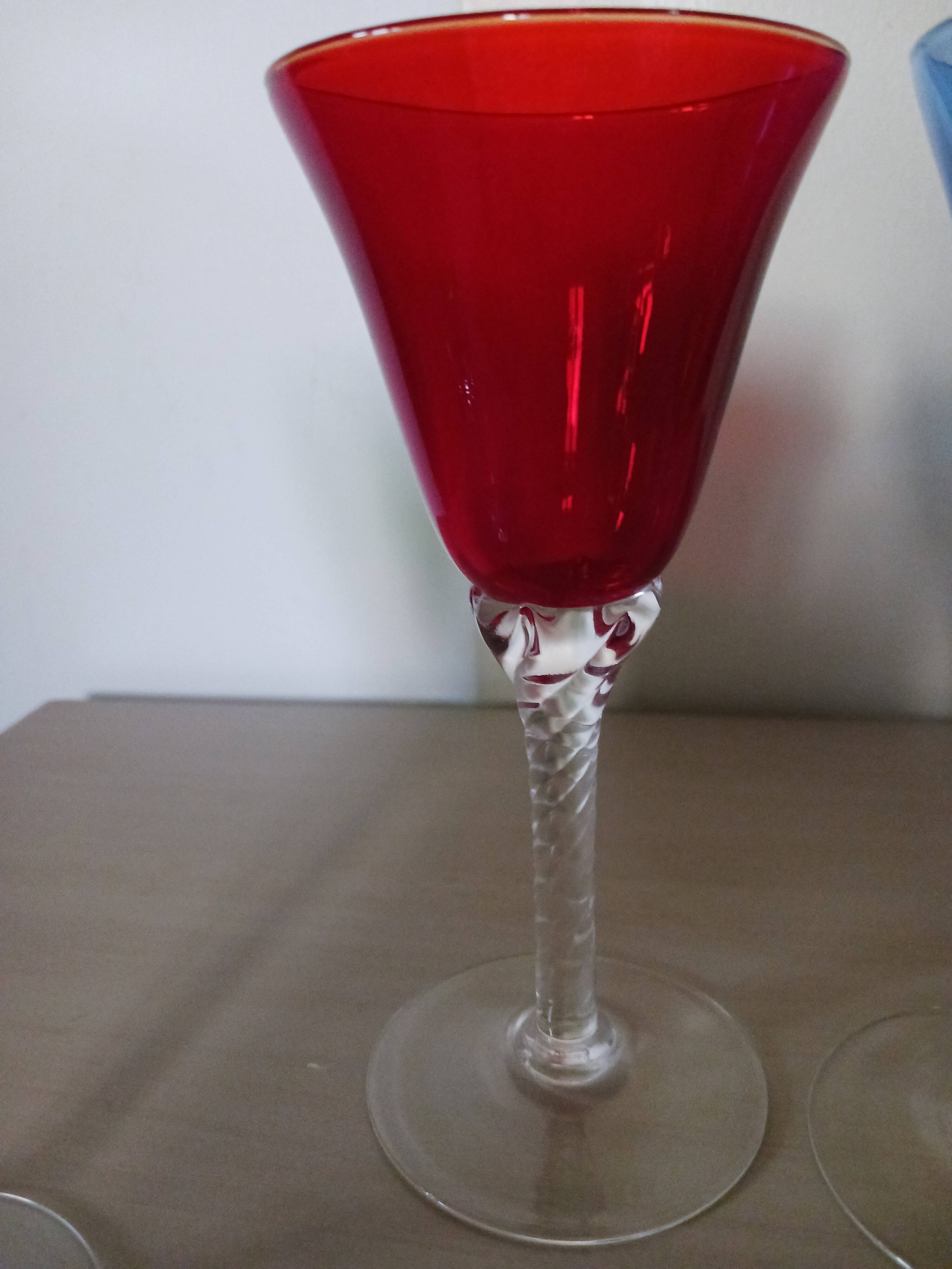 Coloured vases, made of Murano glass.