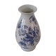 Vase bleu orné bleu et blanc