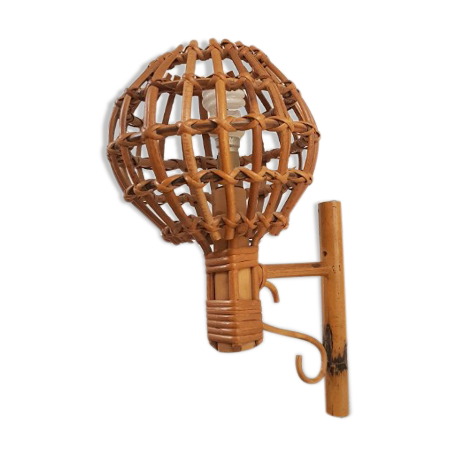 Rattan wall light