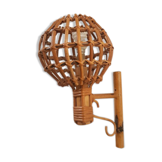 Rattan wall light