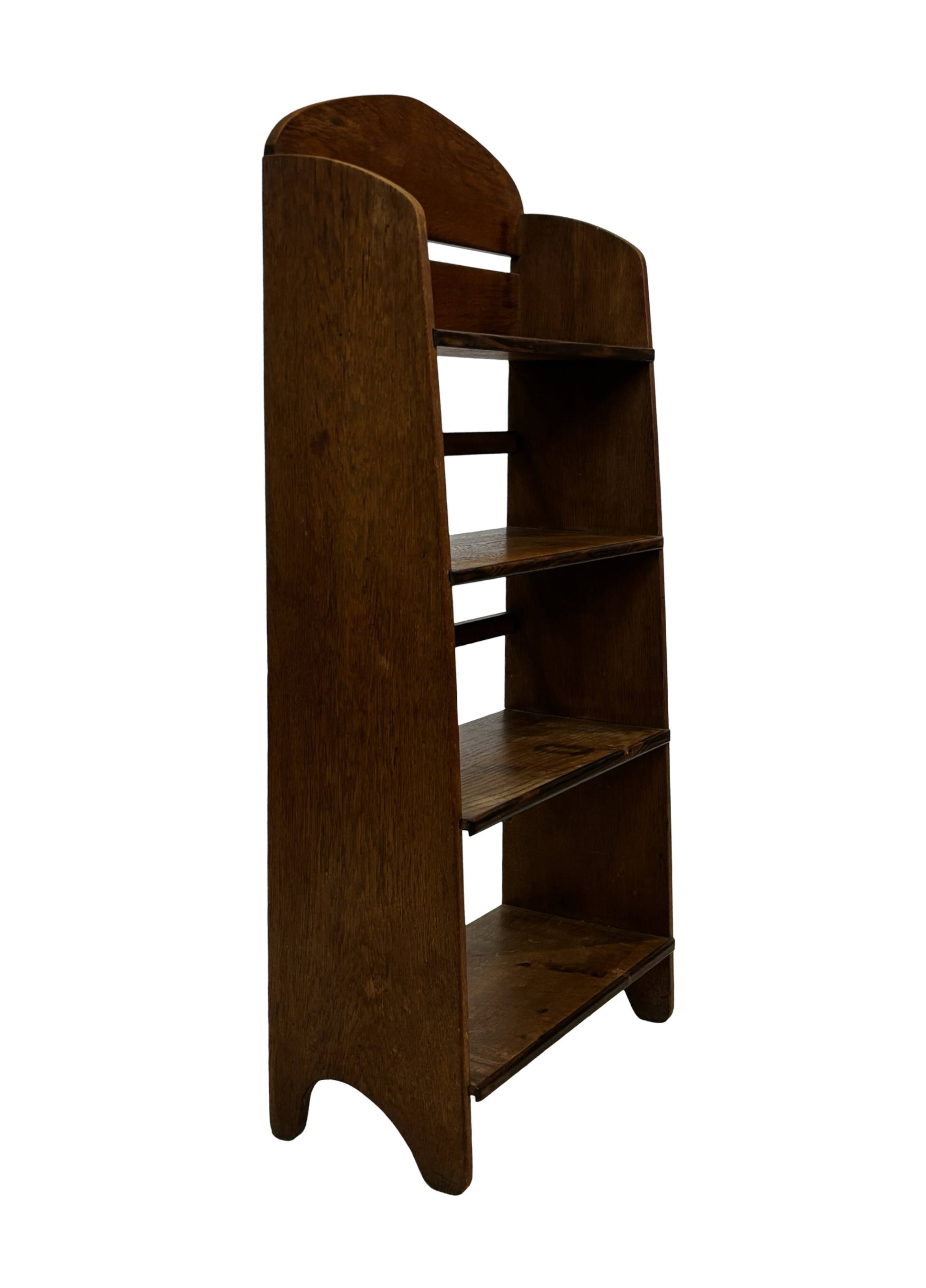 Art Deco Oak compact bookcase minimalist design